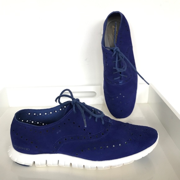Cole Haan Suede ZeroGrand Wingtip Oxford Sneakers - Picture 5 of 12